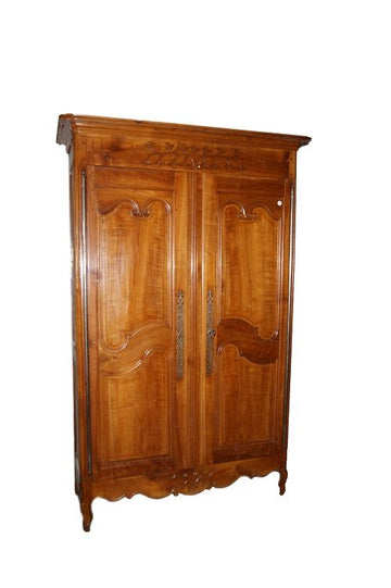 Ancient large Provençal style cherry wardrobe from the 1700s