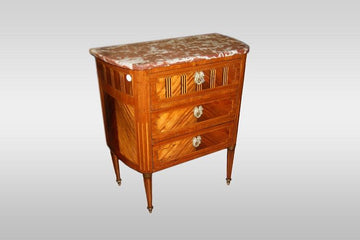 Louis XVI style chest of drawers with marble