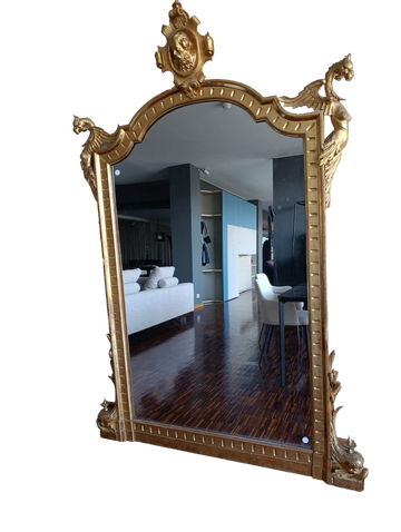 Grand miroir sur pied de la seconde moitié du XIXe siècle