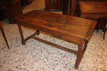 Large French Rustic Table from the 1800s in Solid Walnut Wood