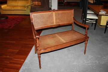 French Louis XVI sofa with Vienna Straw Seat and Backrest