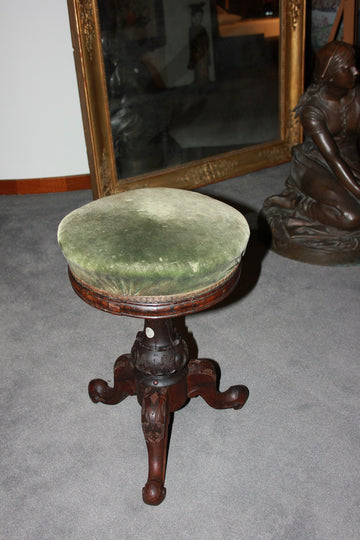 Victorian Swivel Piano Stool Ottoman from the 1800s