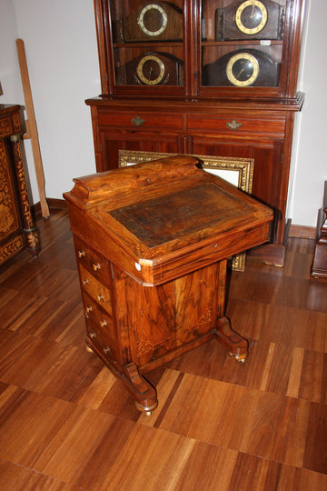 English Davenport desk from 1800 with Victorian inlays