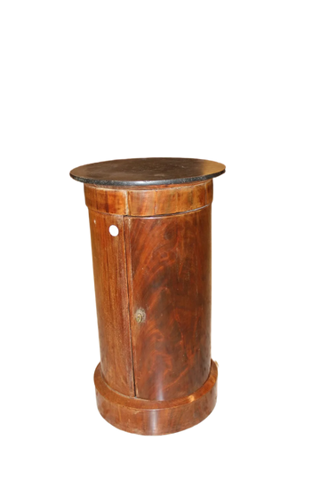 French 1800s Mahogany Cylinder Bedside Cabinet in Directoire Style