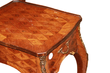 Tavolino Francese stile Luigi XV Riccamente Intarsiato con Cassettino del 1800
