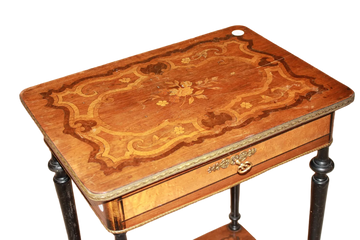 Toilette francese stile Napoleone III del 1800 riccamente intarsiata
