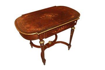 Louis XVI Style Writing Table in Inlaid Rosewood