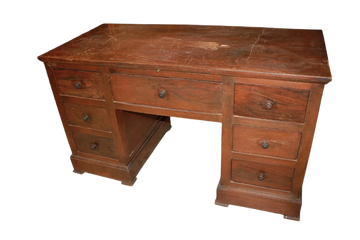Scrivania italiana con 7 Cassetti in legno di Noce