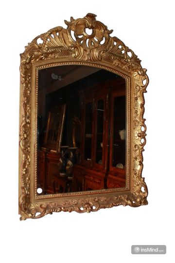 Gilded French Mirror from Early 1800s in Louis XV Style