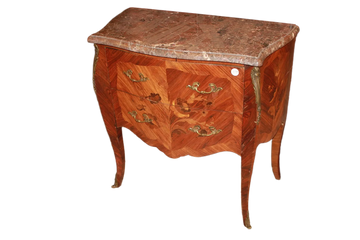 Commode Française Style Louis XV à Deux Tiroirs Riches en Marqueterie
