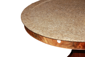 Charles X Style Table with Marble and Inlay Motifs