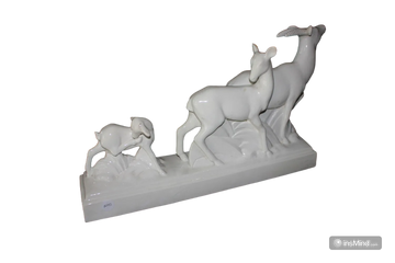 Ceramic Sculpture Depicting Deer
