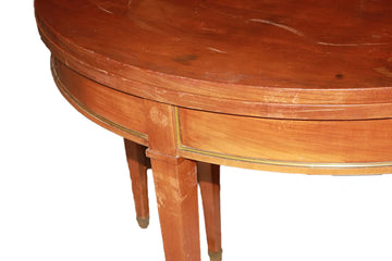 Tavolo Consolle a Mezzaluna Francese Stile Luigi XVI in Legno di Mogano