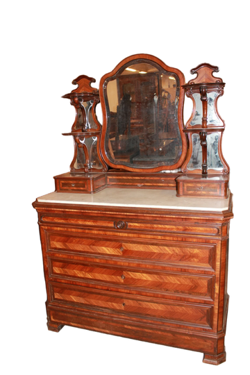 Louis Philippe Chest of Drawers with Mirror 19th Century