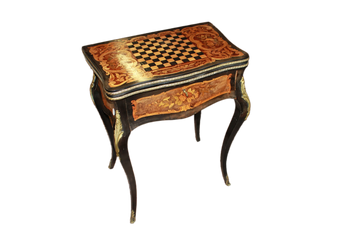 Prezioso tavolino da gioco Francese In legno Di Ebano E radica di Olmo