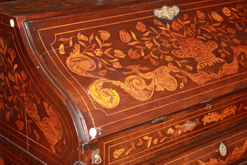 Ribalta Olandese Stile Chippendale del 1700 in Legno di Mogano
