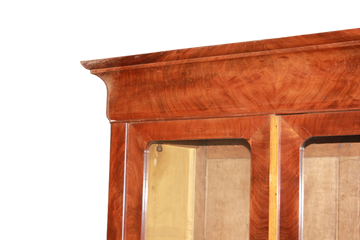 Vetrina Libreria 2 Porte del 1800 Stile Direttorio in Piuma di Mogano