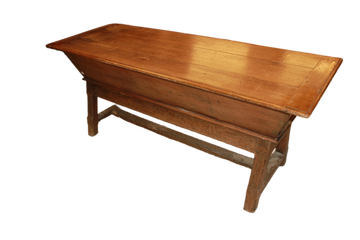 Large 19th-Century French Flour Chest in Walnut Wood