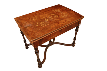 Small Italian Folding Table with Inlaid Top (Mid-1800s)