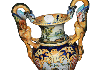 Vaso anfora in Porcellana Ginori a Doccia Firenze fine 1700 Maiolica