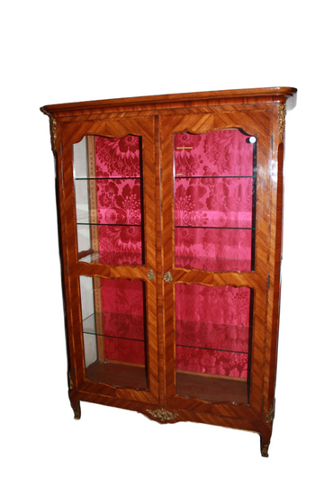 Vitrine à 2 Portes Style Transition en Bois de Rose, XIXe Siècle