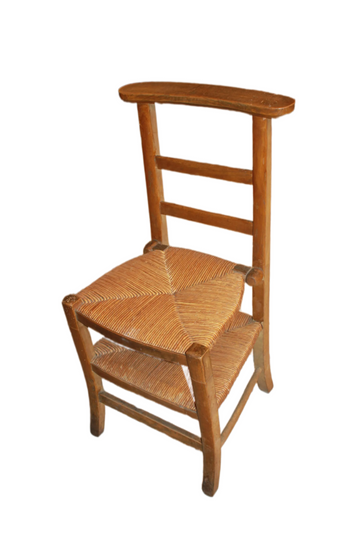 Set of 6 French Kneeling Chairs, Late 19th Century, Walnut Wood