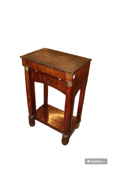 Small Empire-Style Console in Mahogany and Mahogany Veneer, Mid-19th Century