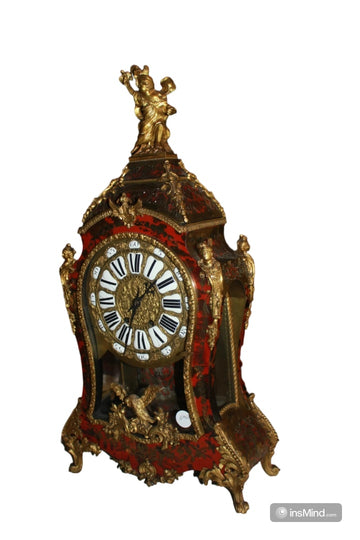 Orologio Francese Stile Luigi XV Boulle in Tartaruga e Bronzo