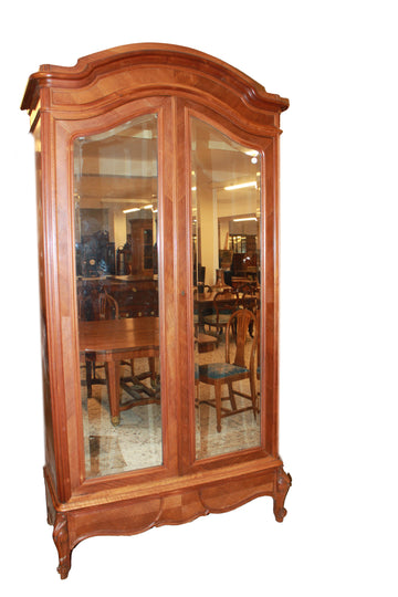 19th-Century French Louis Philippe Wardrobe with Mirrors in Walnut