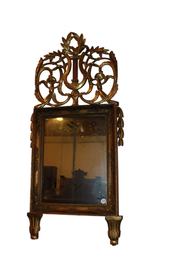 Empire-Style Mirror with Ornate Gilded Pediment β Early 19th Century