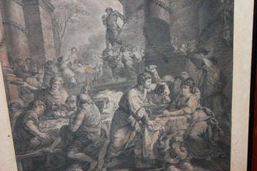 Set di 4 stampe francesi del XIX secolo – Le Quattro Stagioni con allegorie, cornici in noce