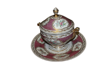 Chinese Porcelain Tureen with Plate – Early 1900s, French Style Decoration