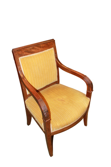 Französischer Sessel im Directoire-Stil aus dem 19. Jahrhundert – Mahagoni mit Gepolstertem Sitz und Rücken