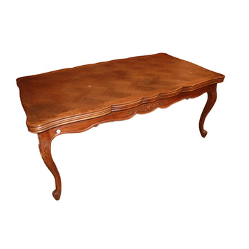 Table Rectangulaire Extensible Française de la Fin du XIXe Siècle – Style Provençal en Chêne