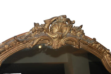 Grande specchiera Francese dorata foglia oro del 1800 Stile Luigi XV