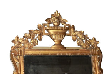 Specchiera francese stile Luigi XVI dorata foglia oro XIX secolo