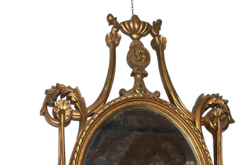Specchiera ovale Francese di inizio 1900 Dorata
