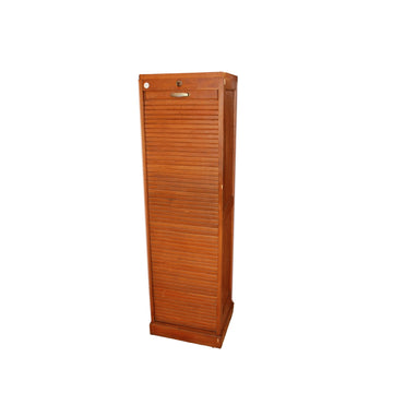 French Oak Tambour File Cabinet – Early 20th Century