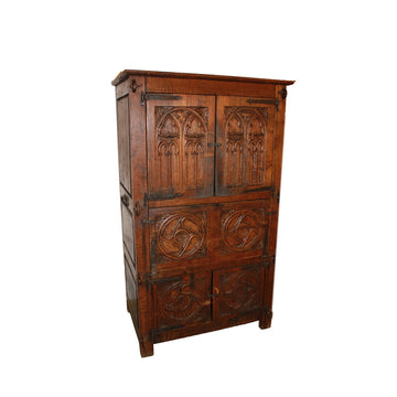 Beautiful Early 19th Century French Oak Cabinet – Richly Carved