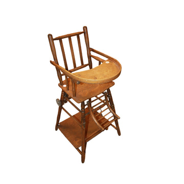 Antique French High Chair for Children in Walnut – Late 1800s