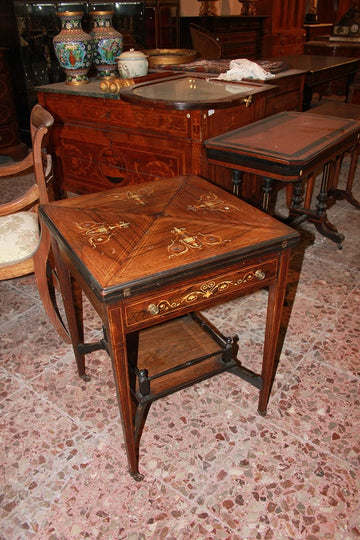English Victorian style handkerchief Card Table from the second half of the 19th century