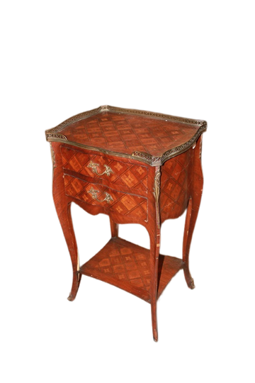 French bedside cabinet from the second half of the 19th century, Louis XV style in bois de rose