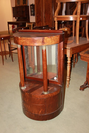 19th century French Empire style console cabinet in mahogany feather