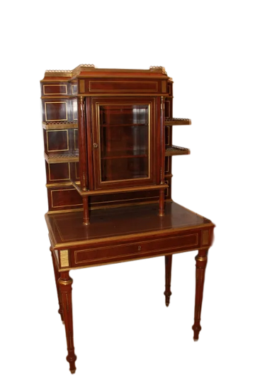 19th century French Louis XVI style cabinet in mahogany wood