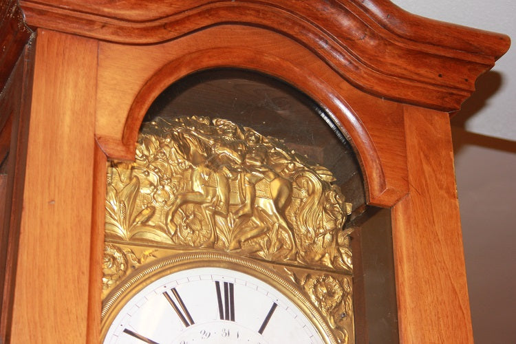 Orologio francese di metà 1800 stile Provenzale in legno di rovere