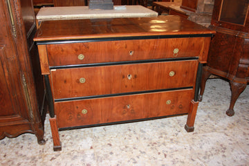 Mid 19th century Empire style chest of drawers in walnut wood