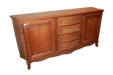 French 2-door sideboard with drawers from the late 1800s Provençal style in oak wood
