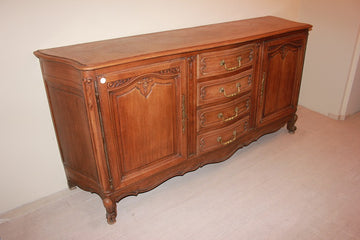 French 2-door sideboard with drawers from the late 1800s Provençal style in oak wood