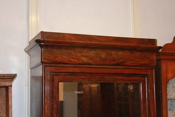 Armadio 1 porta con specchio stile Direttorio in legno di mogano e piuma di mogano con cassetto