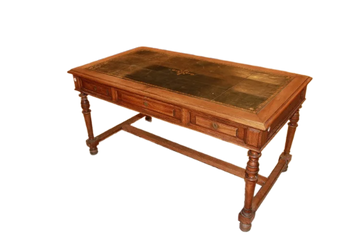 Scrivania francese del 1800 stile Luigi Filippo in legno di rovere